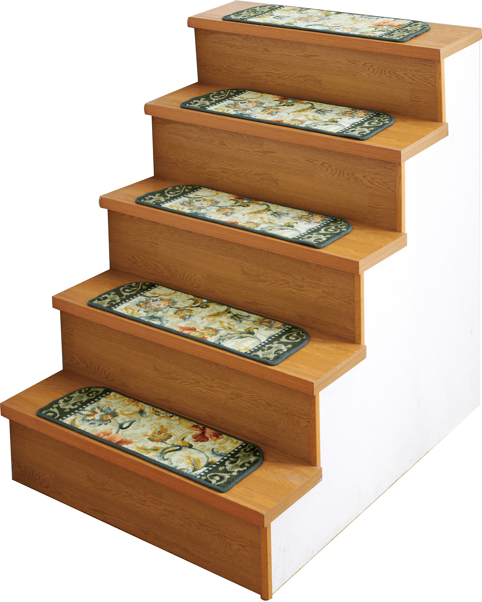 TMK 3082959 Oriental Chisel Pattern Stair Mat, 14 Tiers, Green